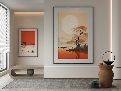 New Chinese Decorative Painting 3d model