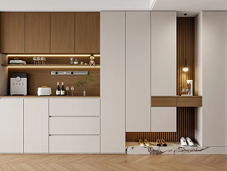 Modern Style Log Style Household Shoe Cabinet Wine Cabinet Integrated Hanging Shoe Cabinet Shoe Cabinet Sideboard Integrated Entrance Shoe Cabinet 3d model