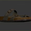 Birkenstock Sandals With Double Leather Straps Cork Sole And Buckle Design