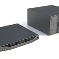 Black Think Electronic Equipment With Horizontal And Vertical Modern Server Units Design 3d model