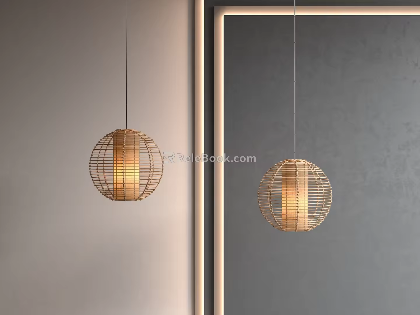New Chinese Japanese Style Chandelier New Chinese Style Chandelier Song Style Chandelier Rope Lantern Rattan Chandelier Lantern Chandelier 3d model