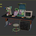 Laboratory Equipment Setup With Microscope Computer Lab Table And Scientific Instruments 3d model