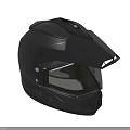 Black Off Road Helmet With Yellow Visor And Modern Design Elements 3d model