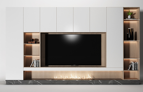 Modern TV Background Cabinet 3d model