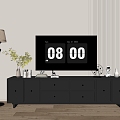 Modern Black TV Cabinet Sideboard Balcony Cabinet Storage Cabinet Entrance Cabinet 3d model