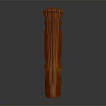 Wooden String Musical Instrument With Glossy Brown Surface And Reflection On Dark Background