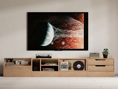 Log wind TV cabinet 3d model