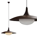Modern Contemporary Pendant Lights With Brown Shade And White Globe Design