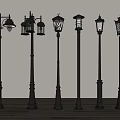 Various Designed Black Outdoor Lights With Decorative Lamp Posts And Styles