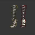 Fashionable Black High Heel Shoes Featuring Spiral Straps And Glossy Toe Cap