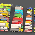 Different Types of Vehicles Including Cars Trucks Vans and Colorful Models