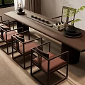 New Chinese Tea Table and Chair Combination 3d model