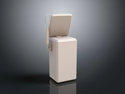 Sleek White Toilet Bathroom Fixture With Open Seat Cover And Ceramic Water Tank Design 3d model