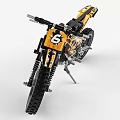 Orange Building Blocks Motorcycle With Number Six And Mechanical Details