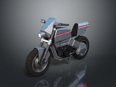 3D Rendered Modern Motorcycle With Gray Body Red Stripes And Metallic Finish 3d model