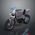 3D Rendered Modern Motorcycle With Gray Body Red Stripes And Metallic Finish