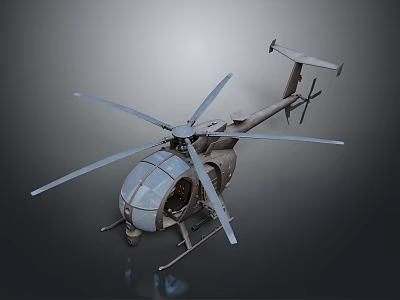 3D Model of Aerospace Helicopter With Rotors and Fuselage Design 3d model