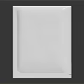 White Square Packaging Pouch With Textured Surface And Sealed Edges On Dark Background 3d model