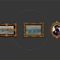 Elegant Golden Carved Decorative Photo Frames With Vintage Art Paintings