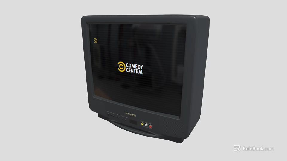 Vintage Philips TV with Classic Design Displaying Comedy Central Channel Screen 3d model 