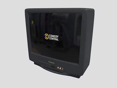 Vintage Philips TV with Classic Design Displaying Comedy Central Channel Screen 3d model