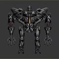Futuristic Mechanical Robot Design With Metal Wings Glowing Core And Mechanical Limbs
