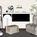 Cream Style Casual Chair French Style Simple European Cloud Sofa Lazy Sofa 3d model