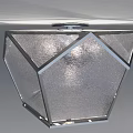 Modern Geometric Ceiling Light With Frosted Glass Black Frame And Lighting Effect 3d model