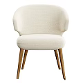 Elegant Modern Accent Chair With Beige Fabric Woven Back And Wooden Legs