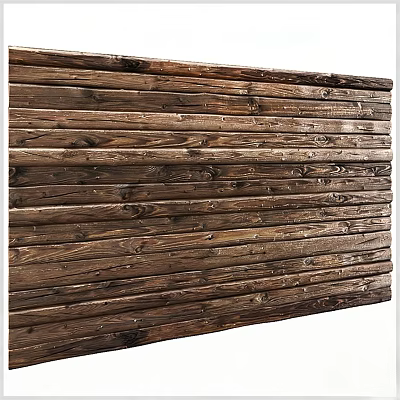 Natural Wooden Wall Panel Design With Rustic Planks And Textured Surface 3d model