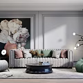 Modern Sofa Coffee Table Combination Simple 3d model