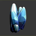 Elegant Wooden Stone Artwork with Petal Inspired Shape and Blue White Glossy Surface Reflection