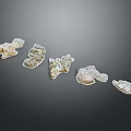 Natural Stone And Wood Decorative Pieces With Unique Textures And Shapes