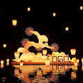 US-Chen DP Lantern Festival Fish Lamp Kongming Lantern Public Relations Activities Stack Head Net Red Card Point Door Head Display Exhibition Photo Area Annual Meeting Activities Floral Fair Stage Flower Air Model 3d model