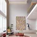 Modern Loft Apartment Living Room With Curved Sofa And Floor Lamp