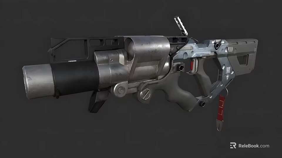 Modern Tactical Weapon With Metallic Structure And Detailed Sighting Features 3d model 