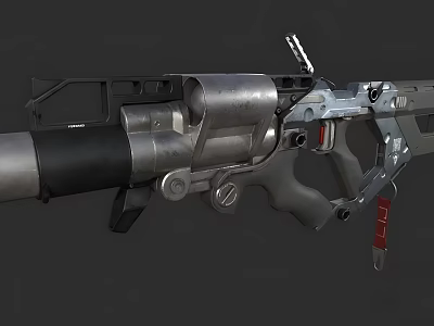 Modern Tactical Weapon With Metallic Structure And Detailed Sighting Features 3d model