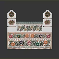 Traditional Handcrafted Vanity With Intricate Floral Patterns And Colorful Side Shelves
