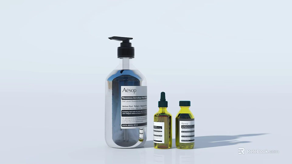 Ceramic Alcohol Dispenser With Small Yellow Liquid Bottles For Home Use 3d model