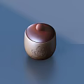 Elegant Brown Household Storage Container With Lid And Lotus Carving Design