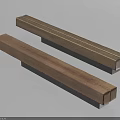 Two Natural Wood Strips With Black Support Bases On White Background