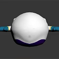 Cartoon Astronaut 3D Character In White Spacesuit With Purple Visor And Blue Gloves