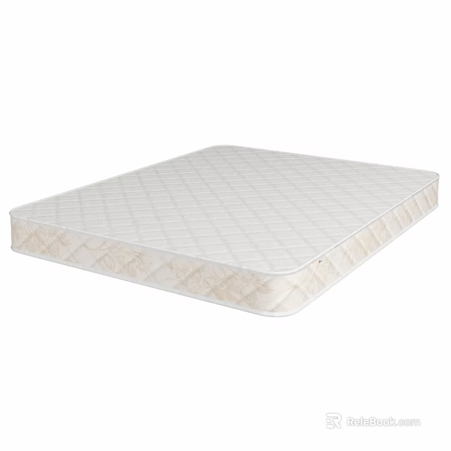 Double Size Mattress With Quilted Surface And Elegant Border Design For Comfortable Sleep 3d model 
