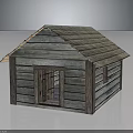 Rustic Wooden Cabin Architecture With Sloped Roof Wooden Planks Door And Window