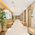 Chinese Style Elevator Hallway With Bamboo And Rock Decor
