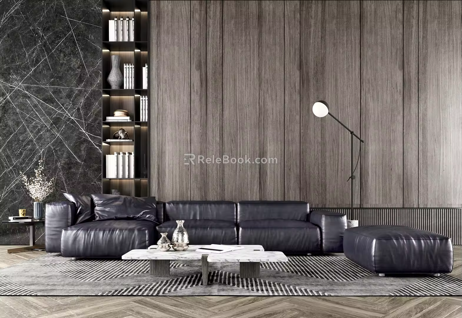 Modern sofa coffee table combination 3d model