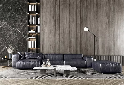 Modern sofa coffee table combination 3d model