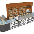 Modern Container Bread Selling Desk 3d model