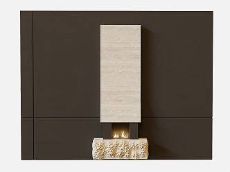 Modern fireplace background wall 3d model