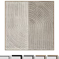 Abstract Textured Wall Art With Circular And Linear Geometric Patterns In Neutral Tones